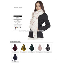 wholesale mercerizing color spinning plaid shawl SWR0013 super widened wool scarf